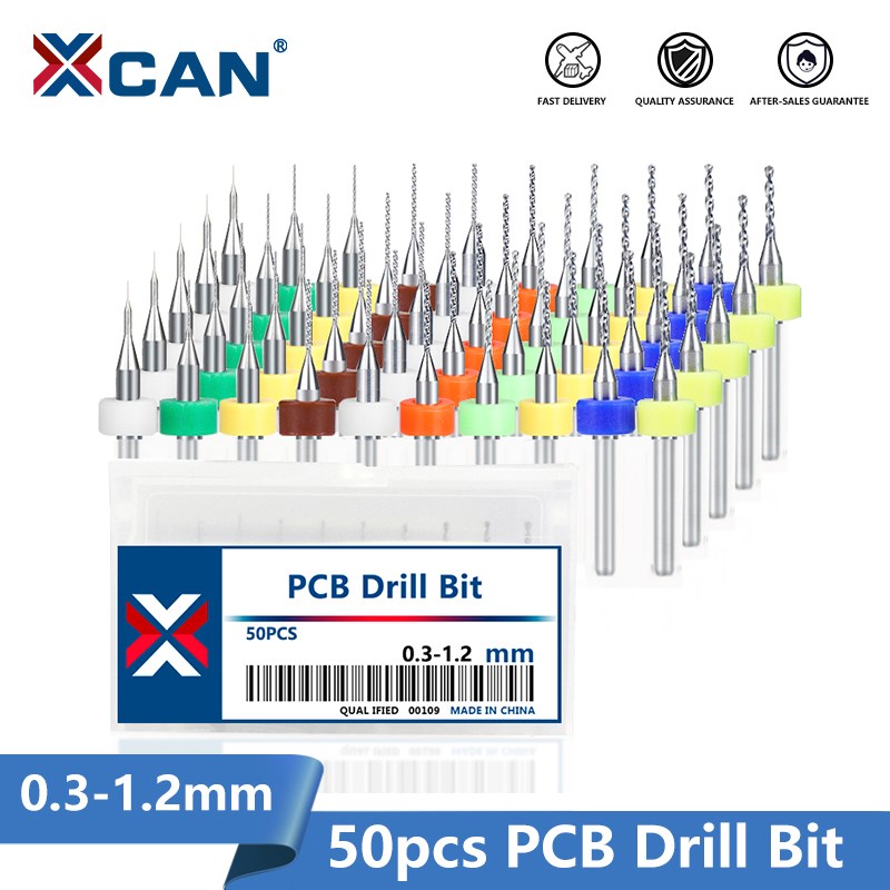 Pcb Micro Carbide Drill Bits 0.3-1.2Mm - XCAN PCB Drill Bit 50pcs 0.3-1.2mm