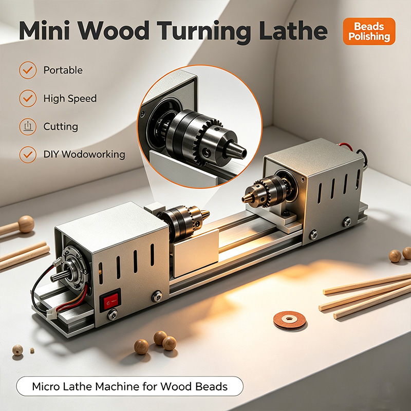 Micro Wood Turning Lathe Beads Machine - Mini DIY Wood Turning Lathe Small