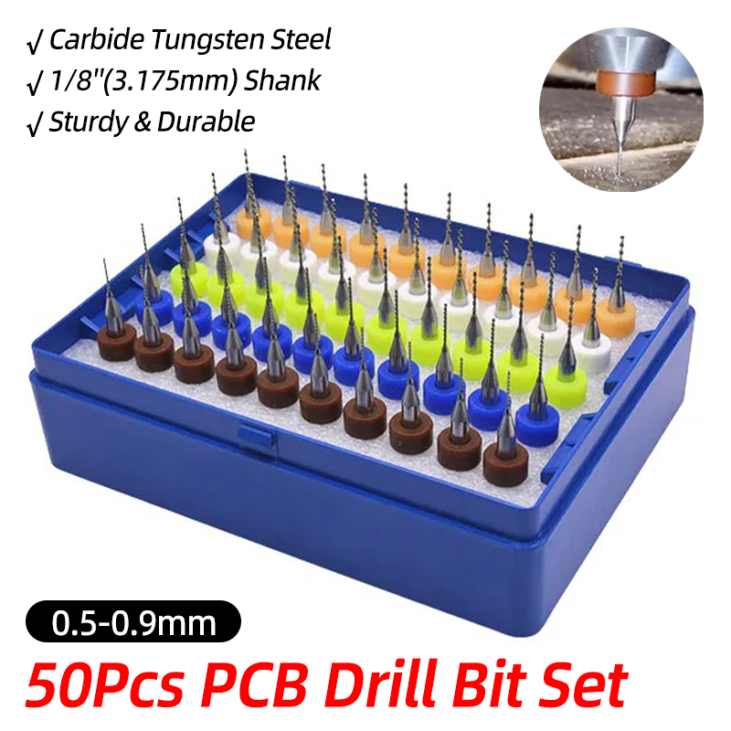 Pcb Micro Carbide Drill Bits 0.3-1.2Mm - 50Pcs PCB Drill Bit Set 0.5-0.9mm