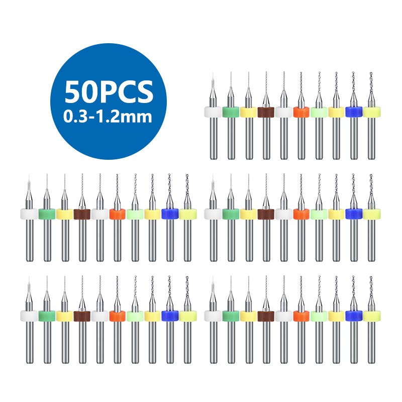 XCAN PCB Drill Bit 50pcs 0.3-1 - огляд і ціна Pcb Micro Carbide Drill Bits 0.3-1.2Mm