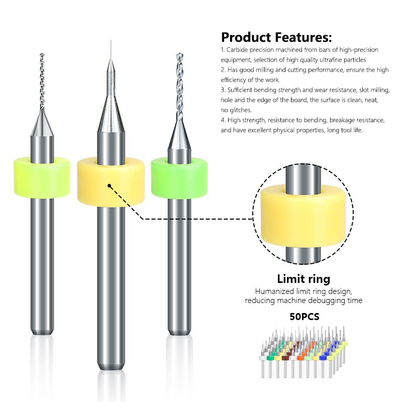 XCAN PCB Drill Bit 50pcs 0.3-1 - огляд і ціна Pcb Micro Carbide Drill Bits 0.3-1.2Mm