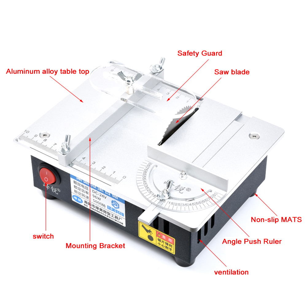 96W 24V Mini Multifunctional T - огляд і ціна Mini Circular Table Saw Diy Woodworking