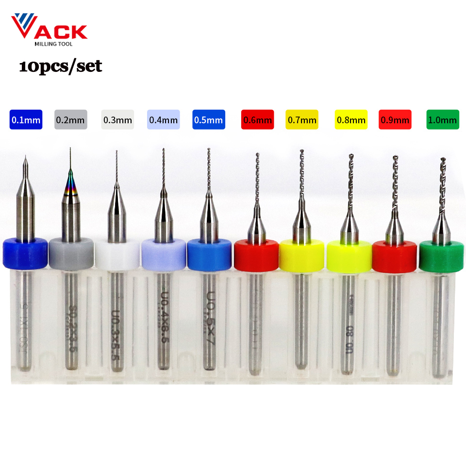 VACK 10Pcs PCB Drill Bit Set C - огляд і ціна Pcb Micro Carbide Drill Bits 0.3-1.2Mm