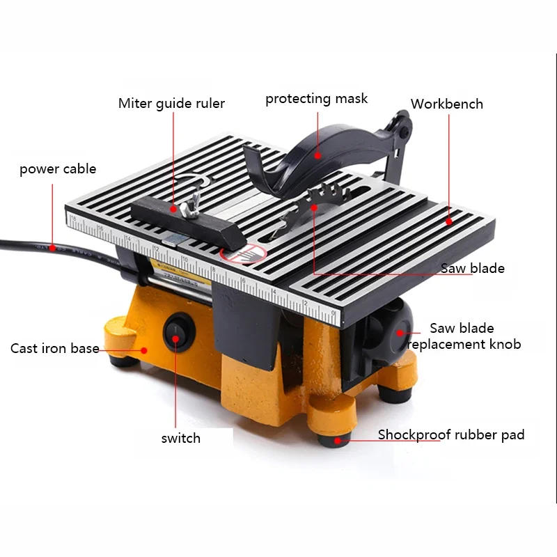 2025 JIF-DC-100 Mini Table Saw - огляд і ціна Mini Circular Table Saw Diy Woodworking